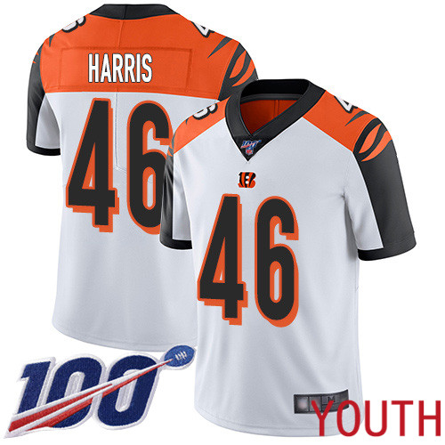 Cincinnati Bengals Limited White Youth Clark Harris Road Jersey NFL Footballl #46 100th Season Vapor Untouchable